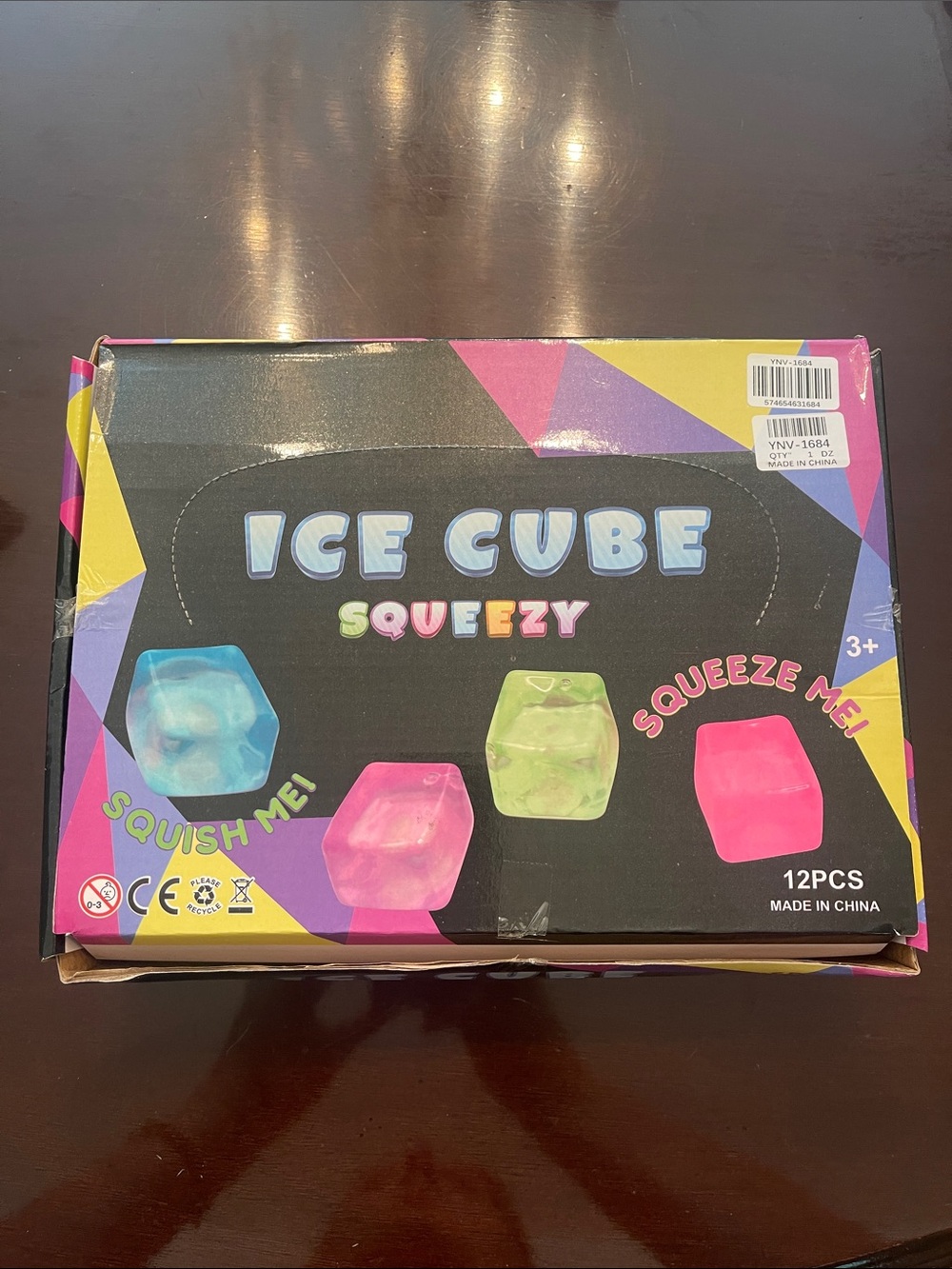 Ice Cube Squeezy Squishy Toy Set - Blue, Green, Pink purple new case of 12